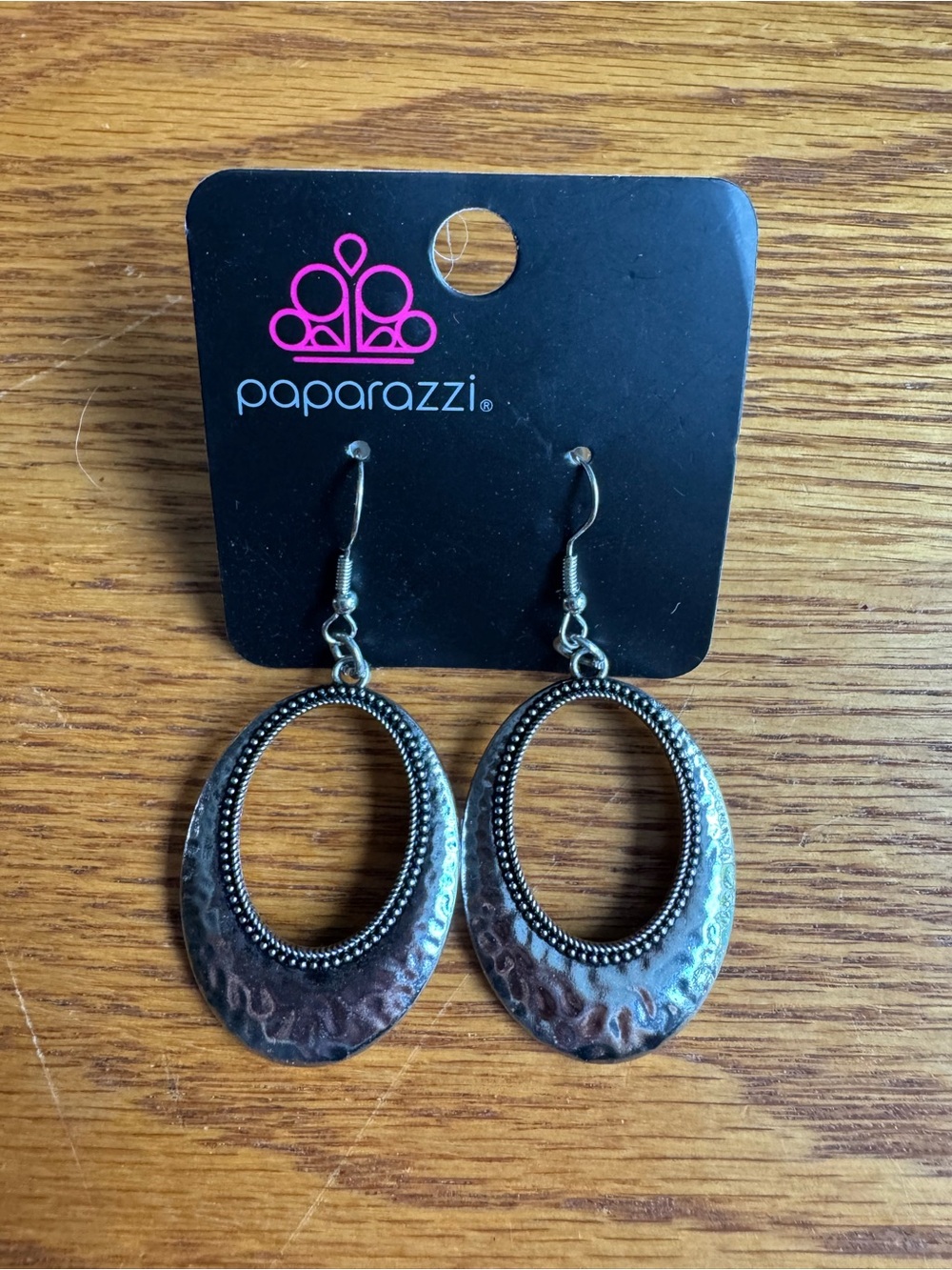 paparazzi Silver-Tone Beaded Oval Drop Earrings